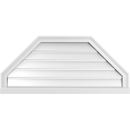 Ekena Millwork Octagonal Top Surface Mount PVC Gable Vent w/ 2"W x 2"P Brickmould Sill Frame, 40"W x 18"H GVPOT40X1803SF